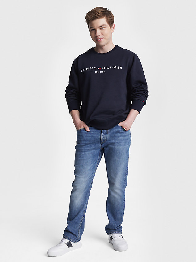 blue adaptive logo sweatshirt for men 