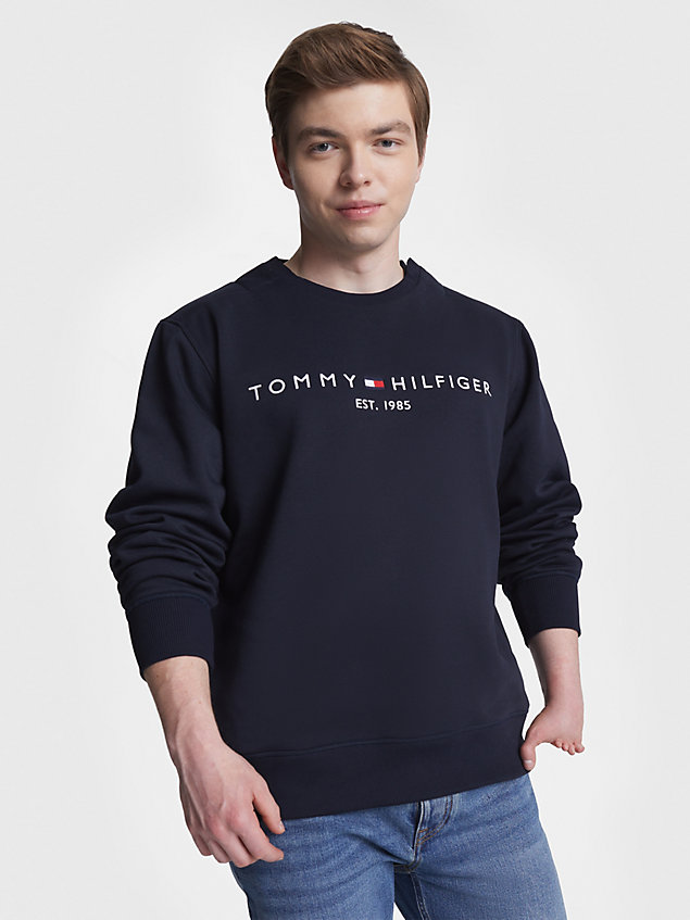 blue adaptive logo sweatshirt for men 