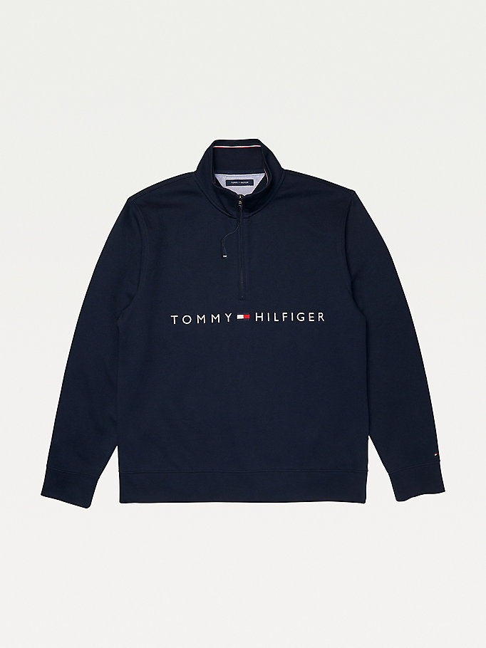 Tommy Hilfiger Boys Adaptive Half Zip Sweater with Extended Collar Zipper 