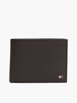 braun bifold-brieftasche aus leder für herren - tommy hilfiger