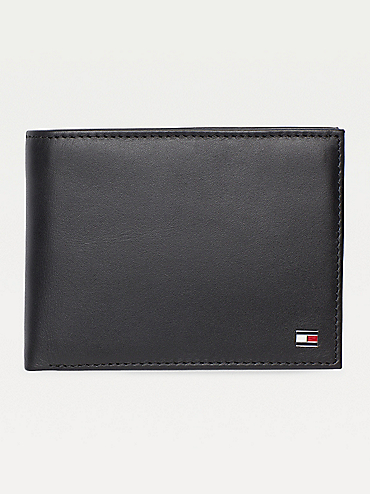 Leather Flap Wallet | Black | Tommy Hilfiger | Geldbörsen