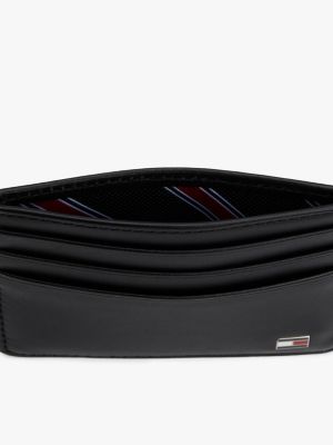 portatessere in pelle nero da uomini tommy hilfiger