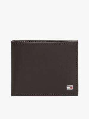 brown kleine bifold-brieftasche für herren - tommy hilfiger