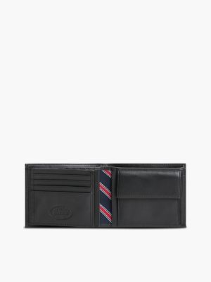 black signature stripe trifold wallet for men tommy hilfiger