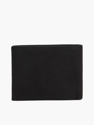 black leather credit card wallet for men tommy hilfiger