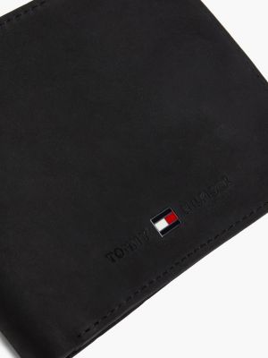 black leather credit card wallet for men tommy hilfiger