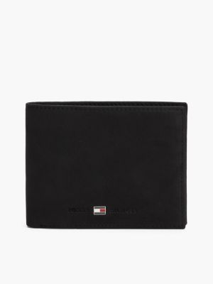 black leather credit card wallet for men tommy hilfiger