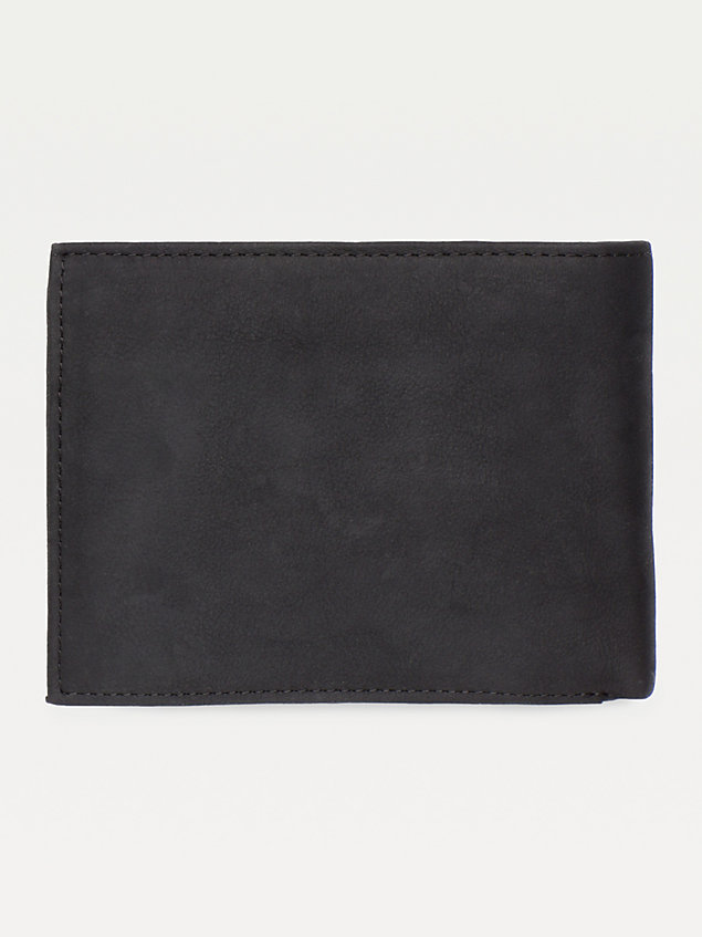 black leather flap wallet for men tommy hilfiger