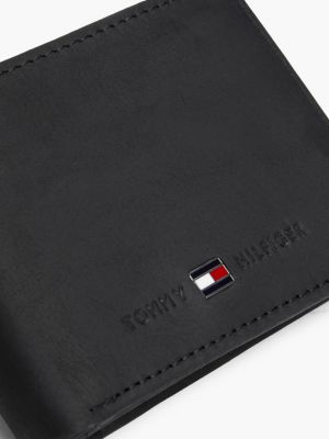 black small leather wallet for men tommy hilfiger