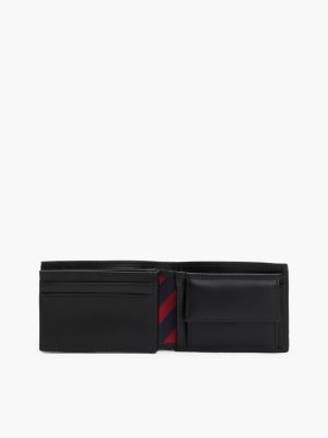 petit portefeuille en cuir noir pour hommes tommy hilfiger