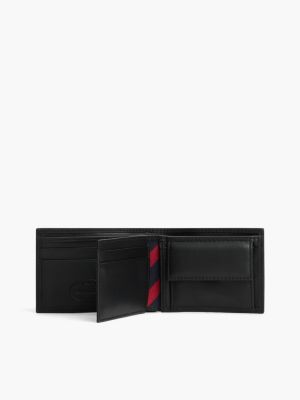 black small leather wallet for men tommy hilfiger