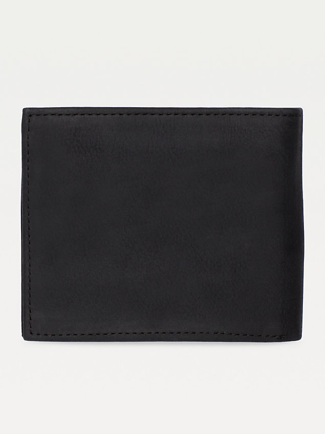 black small bifold card wallet for men tommy hilfiger