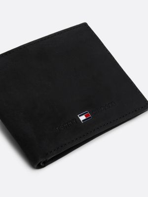 black small bifold card wallet for men tommy hilfiger