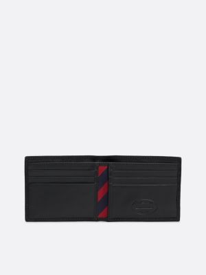 black small bifold card wallet for men tommy hilfiger