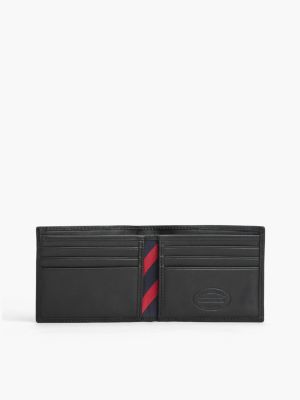 black small bifold card wallet for men tommy hilfiger