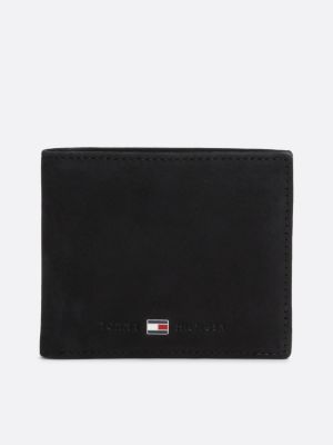 portafoglio piccolo due scomparti con portatessere black da uomini tommy hilfiger