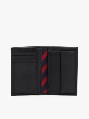 black portrait trifold wallet for men tommy hilfiger