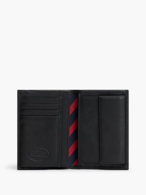 black portrait trifold wallet for men tommy hilfiger