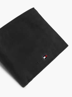 schwarz trifold-brieftasche aus leder für herren - tommy hilfiger