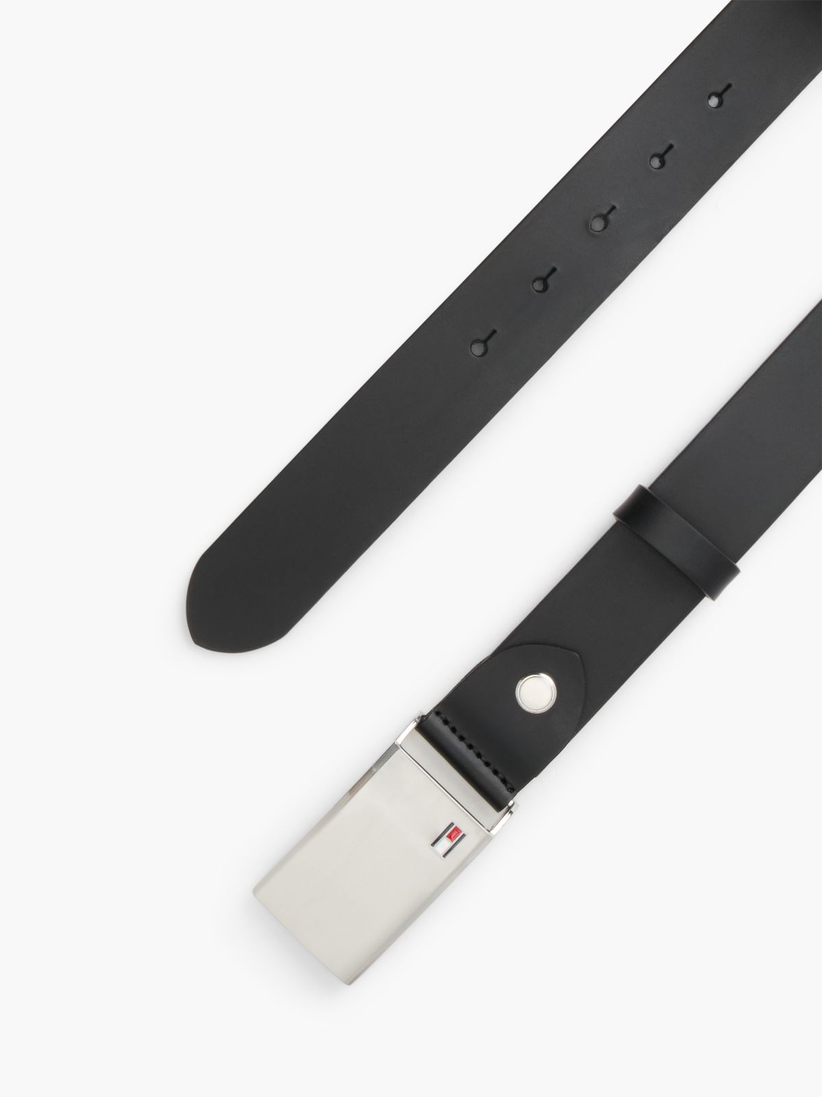 Adjustable Logo Plaque Belt — Black