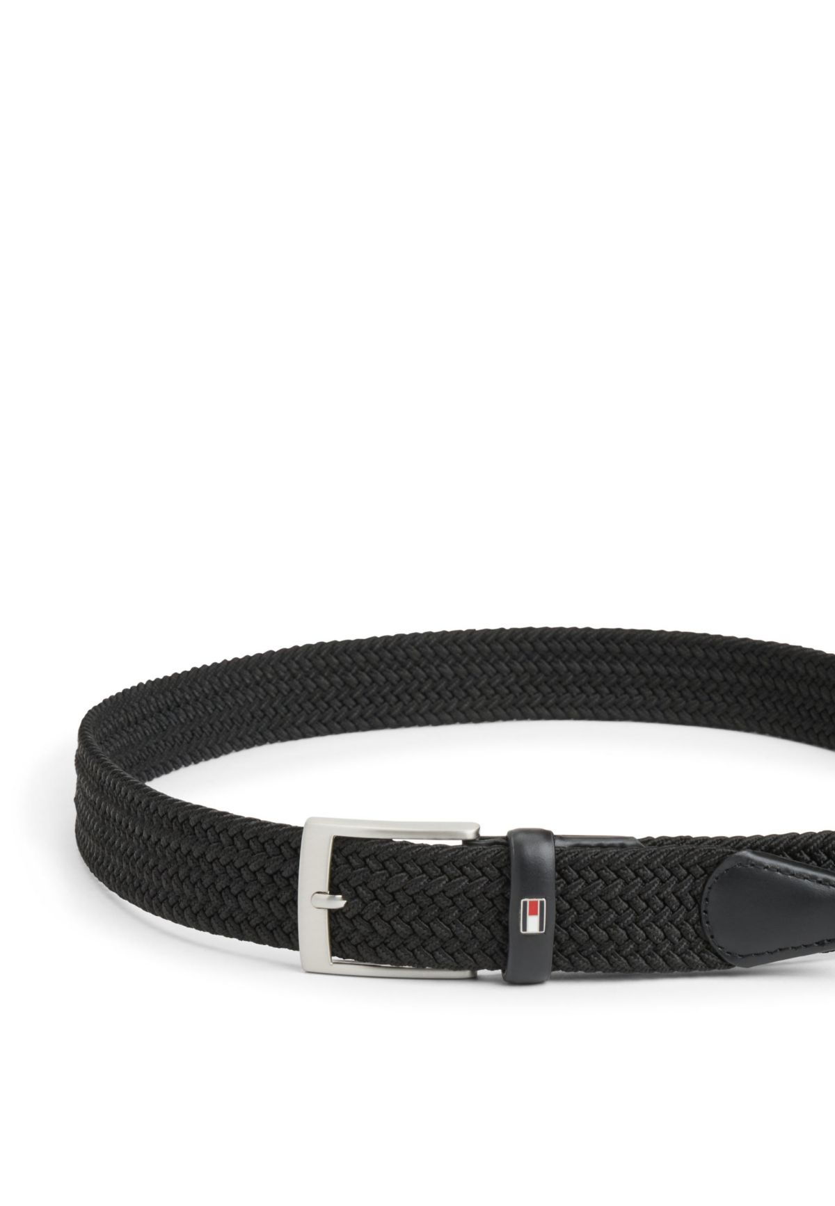 Adan Braided Elastic Webbing Belt — Black