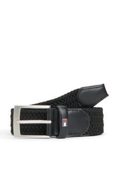 Adan Braided Elastic Webbing Belt — Black 1