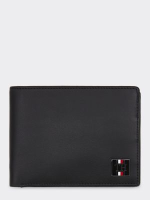 Metal Logo Leather Wallet | BLACK 
