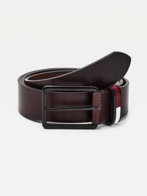 Flag Inlay Keeper Leather Belt | BLUE 