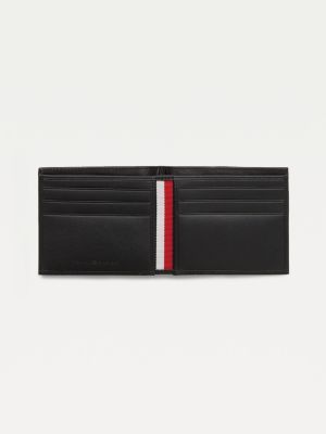 tommy hilfiger black leather wallet