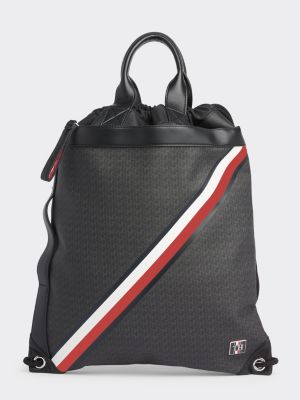 drawstring monogram tommy backpack