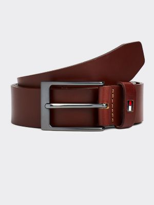 High Shine Buckle Leather Belt | BROWN 