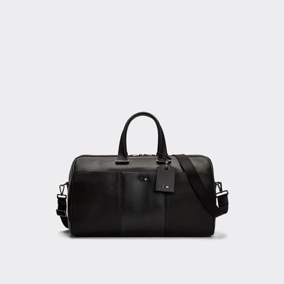 duffle bag black leather