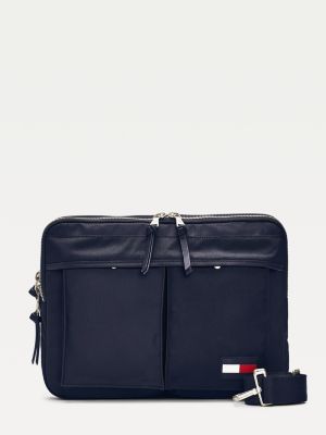 tommy hilfiger leather messenger bag