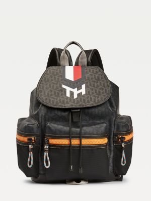 Monogram Flap Backpack | BLUE | Tommy 