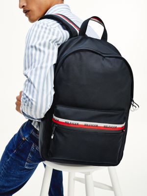 tommy hilfiger logo tape backpack