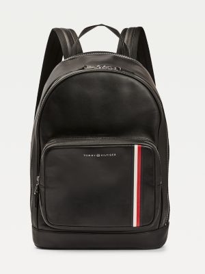 Signature Tape Leather Laptop Backpack 