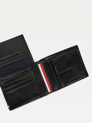 Smooth Leather Flap Wallet | BLACK 