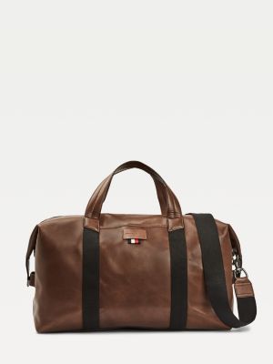 tommy hilfiger leather duffle bag