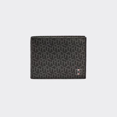 Monogram Print Leather Wallet | BLACK 