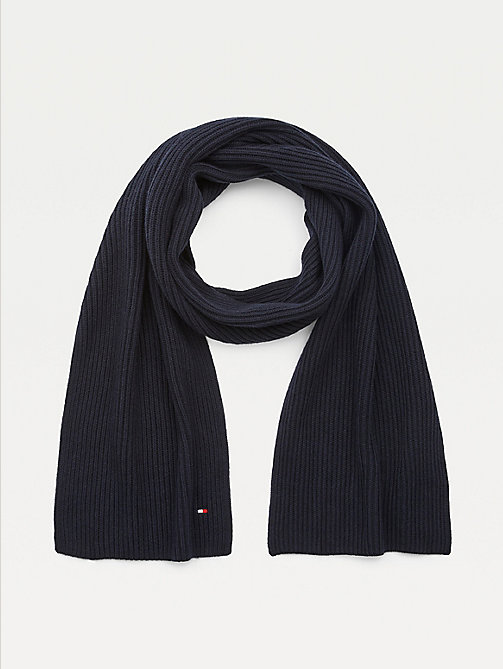 blue pima cotton cashmere scarf for men tommy hilfiger