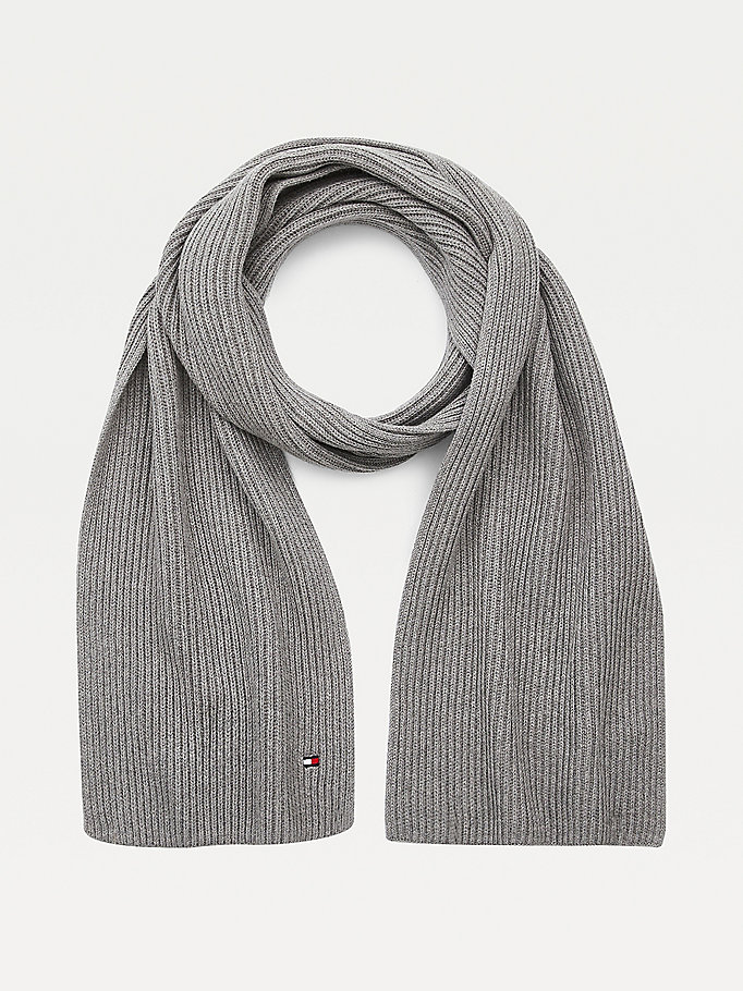 grey pima cotton cashmere scarf for men tommy hilfiger