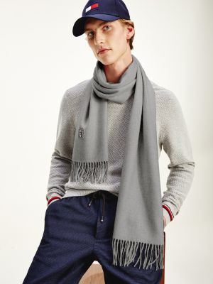 Monogram Patch Cashmere Scarf | GREY 