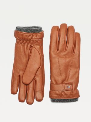Textured Leather Touchscreen Gloves 