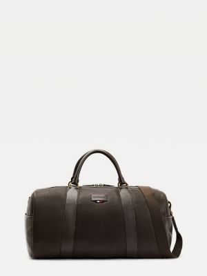 Casual Leather Duffle Bag | BROWN 