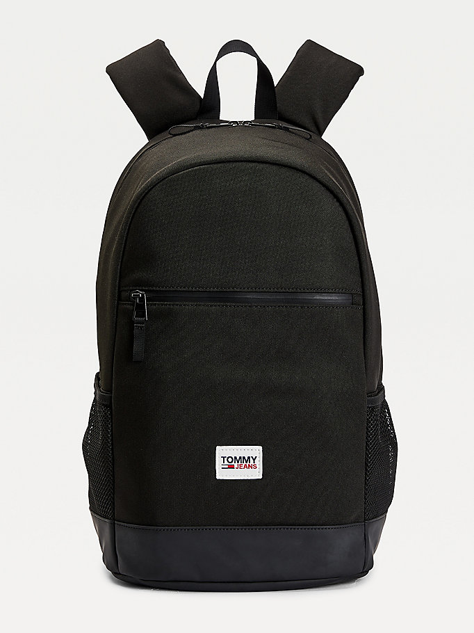 black urban essentials backpack for men tommy jeans