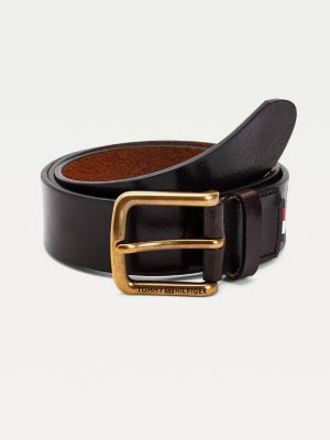 leather belt brass buckle