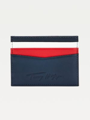 Signature Leather Card Holder | BLUE 