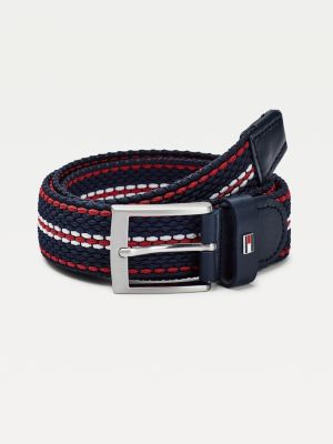 Stretch Braided Design Belt | BLUE | Tommy Hilfiger