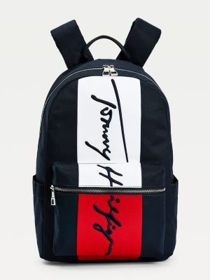 Ryukzak Signature S Effektom Cvetovyh Blokov Sinij Tommy Hilfiger