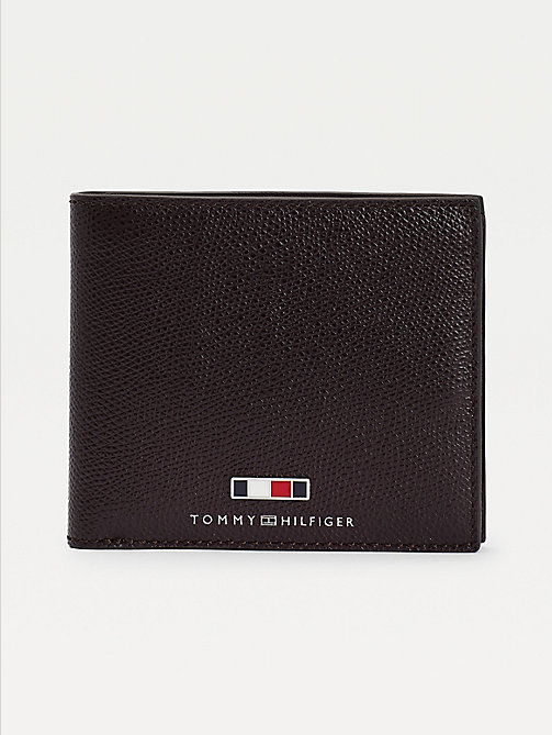 purple th business leather wallet for men tommy hilfiger